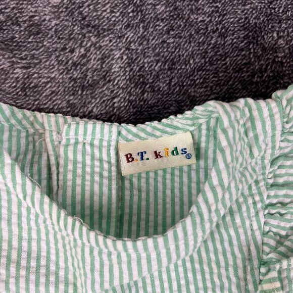 Vtg B.T. Kids Seersucker Striped Dress Embroidered Girls 2T Ruffle Floral *Read - Picture 6 of 9